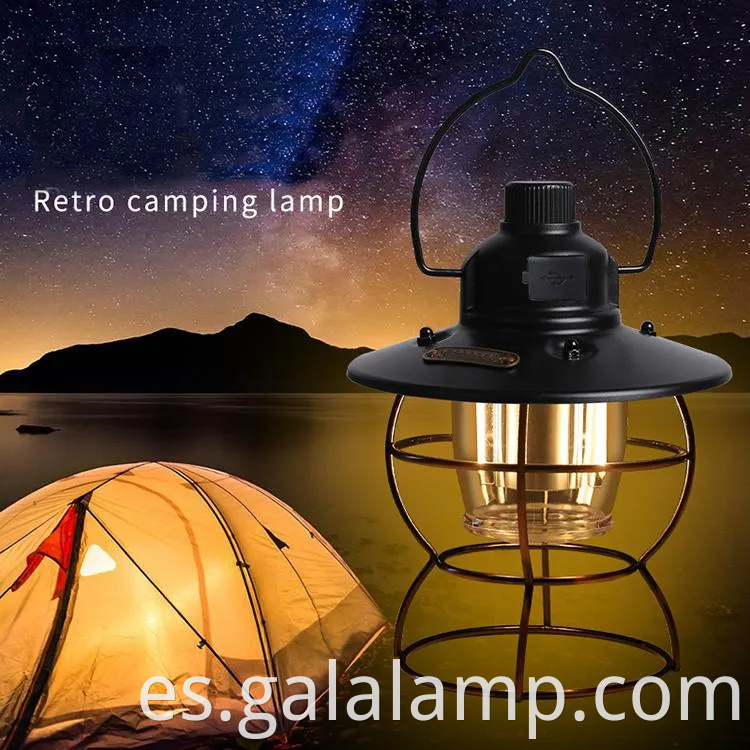 Lámpara de campamento LED impermeable con carga USB para al aire libre
